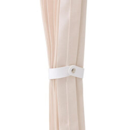 Living And Home Beige White Faux Linen Pleated Door Window Curtain Single Panel With Tie Back 100X200Cm - thumbnail 7