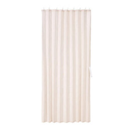 Living And Home Beige White Faux Linen Pleated Door Window Curtain Single Panel With Tie Back 100X200Cm - thumbnail 4