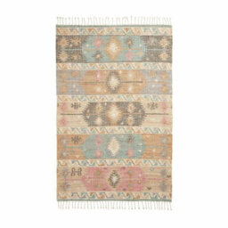 Multicoloured Natural Fibers Geometric Striped,kilim Modern Rug For Bedroom & Living Room-120Cm X 170Cm - thumbnail 5