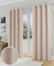Enhanced Living Nightfall Plain Supersoft Natural Thermal Blockout Eyelet Curtains (Pair) - 90 X 90 Inch (229 X 229Cm)