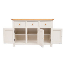 Cabinet Bits Maggiori Off White 3 Drawer 3 Door Sideboard Wood Knob - thumbnail 4