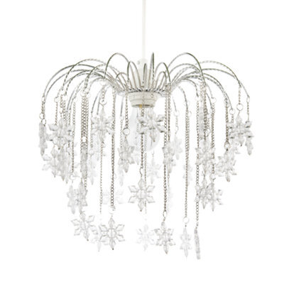 Happy Homewares Modern Waterfall Pendant Light Shade With Star Shaped Acrylic Icicles - image 1