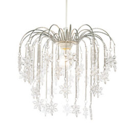 Happy Homewares Modern Waterfall Pendant Light Shade With Star Shaped Acrylic Icicles - thumbnail 2