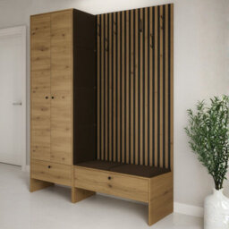 Balma Iii Hallway Anteroom With Versatile Arrangement Options Artisan Black With Brown Panels