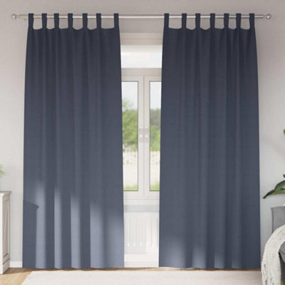 Berkfield Curtains With Curtains 2 Pcs Anthracite Polyester - image 1