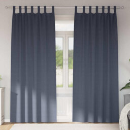 Berkfield Curtains With Curtains 2 Pcs Anthracite Polyester - thumbnail 1