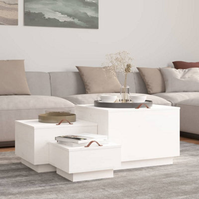 Berkfield Storage Boxes With Lids 3 Pcs White Solid Wood Pine - image 1