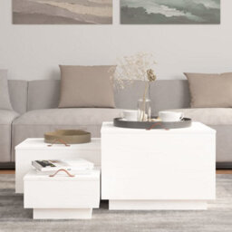 Berkfield Storage Boxes With Lids 3 Pcs White Solid Wood Pine - thumbnail 3