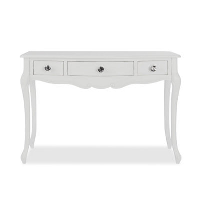 Statement Furniture Juliette Shabby Chic Dressing Table With Crystal Handles- White - image 1