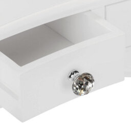 Statement Furniture Juliette Shabby Chic Dressing Table With Crystal Handles- White - thumbnail 3