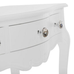 Statement Furniture Juliette Shabby Chic Dressing Table With Crystal Handles- White - thumbnail 4