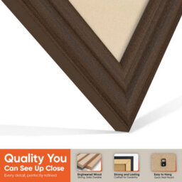 "30X17"" Walnut Classic Vinyl Record Frame With Ivory Mount For 12 Inch Lp Album Cover & Disc - Ak Frames" - thumbnail 3
