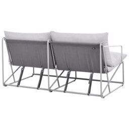 Wyld And Coco Lumina Home Low-Profile Oversized Two-Seater Sofa Grey With Metal Backrest And Steel Frame - thumbnail 8