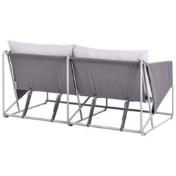 Wyld And Coco Lumina Home Low-Profile Oversized Two-Seater Sofa Grey With Metal Backrest And Steel Frame - thumbnail 7
