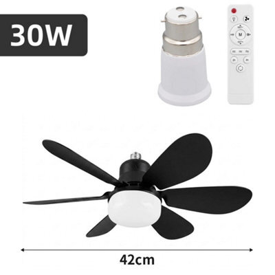 30W Black Led Ceiling Fan With Lights Dimmable E29 Bedroom Living Room Fan Lamp Modern - image 1