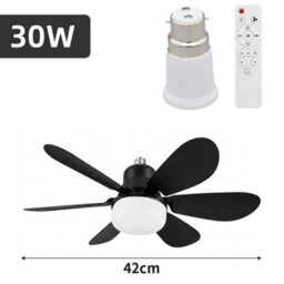 30W Black Led Ceiling Fan With Lights Dimmable E29 Bedroom Living Room Fan Lamp Modern - thumbnail 1
