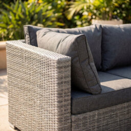 Artemis Home Oliena 7 Seat Modular Rattan L-Shaped Corner Garden Furniture - Grey - thumbnail 8
