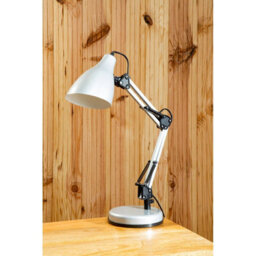 Orsina Silver Desk Lamp, Adjustable Arm And Head With Sleek Metal Frame, Matte Finish Offers Clean - thumbnail 2