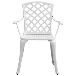 Berkfield 5 Piece Garden Dining Set White Cast Aluminium - thumbnail 8