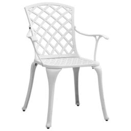 Berkfield 5 Piece Garden Dining Set White Cast Aluminium - thumbnail 7