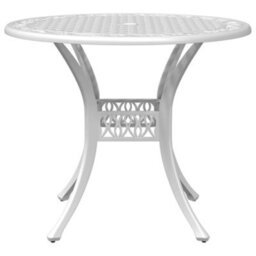 Berkfield 5 Piece Garden Dining Set White Cast Aluminium - thumbnail 4