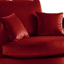 Furnishings For Less UK Brooklyn Plush Velvet Fabric Swivel Chair 360 Rotation Foam Red - thumbnail 2