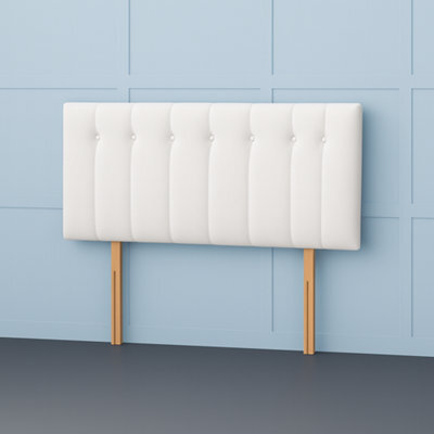 Comfy Deluxe 4Ft Small Double Florence White Plush Velvet 20Inch Headboard