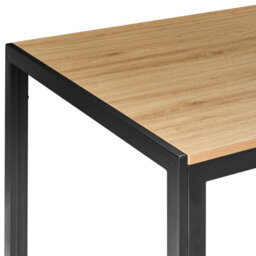 Wyld And Coco Luxehome Dining Table Light Brown Mdf With Metal Base 120 X 80 Cm - thumbnail 5