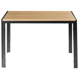 Wyld And Coco Luxehome Dining Table Light Brown Mdf With Metal Base 120 X 80 Cm - thumbnail 1