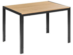 Wyld And Coco Luxehome Dining Table Light Brown Mdf With Metal Base 120 X 80 Cm - thumbnail 3