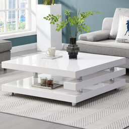 Furniture in Fashion Borneo High Gloss Coffee Table Square In White