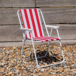 Harbour Housewares Folding Metal Beach Chairs - Red Stripe - Pack Of 6 - Portable Outdoor Garden Camping Festival Seats - thumbnail 8