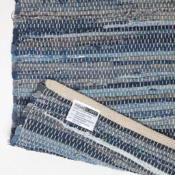 Homescapes Blue Denim Handwoven Striped Chindi Rug, 150 X 240 Cm - thumbnail 5