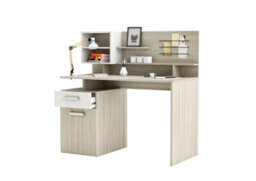 FurniComp LTD Furnicomp Jade 1 Door 1 Drawer Matt White And Oak Office Desk - thumbnail 4
