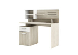 FurniComp LTD Furnicomp Jade 1 Door 1 Drawer Matt White And Oak Office Desk - thumbnail 3
