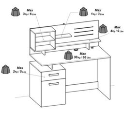 FurniComp LTD Furnicomp Jade 1 Door 1 Drawer Matt White And Oak Office Desk - thumbnail 6