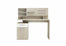 FurniComp LTD Furnicomp Jade 1 Door 1 Drawer Matt White And Oak Office Desk - thumbnail 2