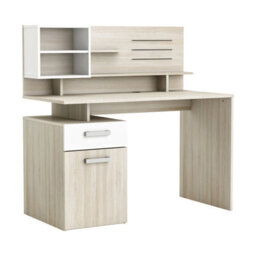FurniComp LTD Furnicomp Jade 1 Door 1 Drawer Matt White And Oak Office Desk