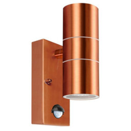 Long Life Lamps Company Pir Double Outdoor Wall Light Copper Finish With Movement Sensor Ip44 Zlc342Csen - thumbnail 1