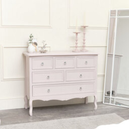 Melody Maison Large Pink 6 Drawer Chest Of Drawers & Pair Of 3 Drawer Bedsides - Sophia Pink Range - thumbnail 4