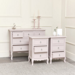 Melody Maison Large Pink 6 Drawer Chest Of Drawers & Pair Of 3 Drawer Bedsides - Sophia Pink Range - thumbnail 3