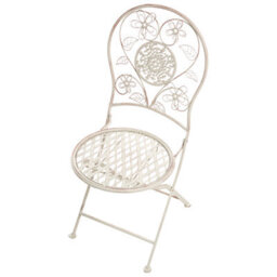 Wyld and Coco Set Of 2 Evergarden Vintage Floral Folding Garden Chairs Light Beige - Iron, E-Coated, Foldable - W40 X D45 X H95Cm - thumbnail 7