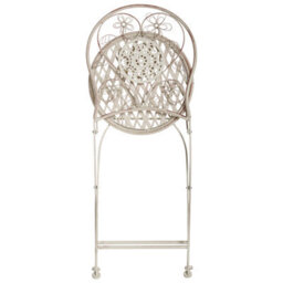Wyld and Coco Set Of 2 Evergarden Vintage Floral Folding Garden Chairs Light Beige - Iron, E-Coated, Foldable - W40 X D45 X H95Cm - thumbnail 8