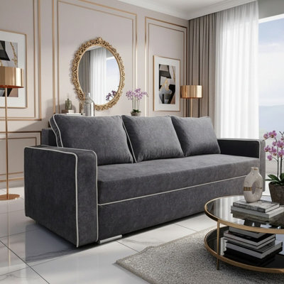 Beno Sofa Bed With Storage And Adjustable Headrests Modern Comfort For Your Living Room Grey - image 1