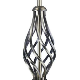 Happy Homewares Traditional Brushed Antique Brass Table Lamp Base With Twist Metal Stem Design - thumbnail 2