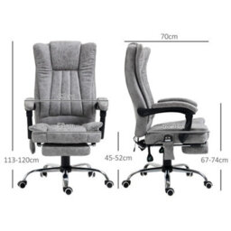 Grey Vibrating Massage Office Chair W/ Microfibre Upholstery Arms - thumbnail 2