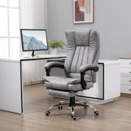 Grey Vibrating Massage Office Chair W/ Microfibre Upholstery Arms - thumbnail 1