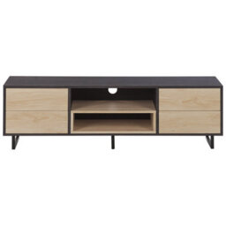 Beliani Dark Brown Two-Tone Tv Cabinet For Up To 65-Inch Tvs With Storage And Cable Management - thumbnail 1