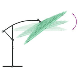 Walplus Garden Parasol With Steel Pole Green 269X269X235 Cm - thumbnail 7