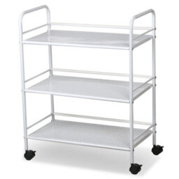 Yaheetech 3-Shelf Rolling Storage Trolley Cart White - thumbnail 2